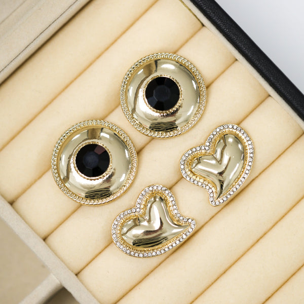 Jon Richard Puff Heart And Cubic Zirconia Stud Earrings