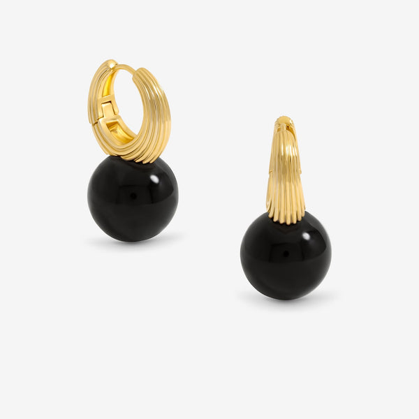 Jon Richard Ridge Hoop And Jet Bead Statement Earrings