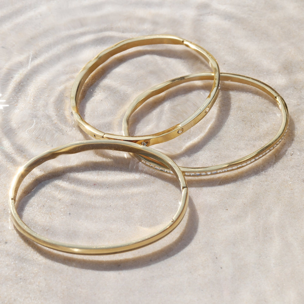 Jon Richard Waterproof Gold Plated Crystal Polished Bangle