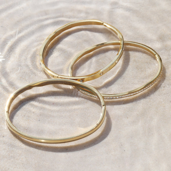 Jon Richard Waterproof Gold Plated Crystal Polished Bangle