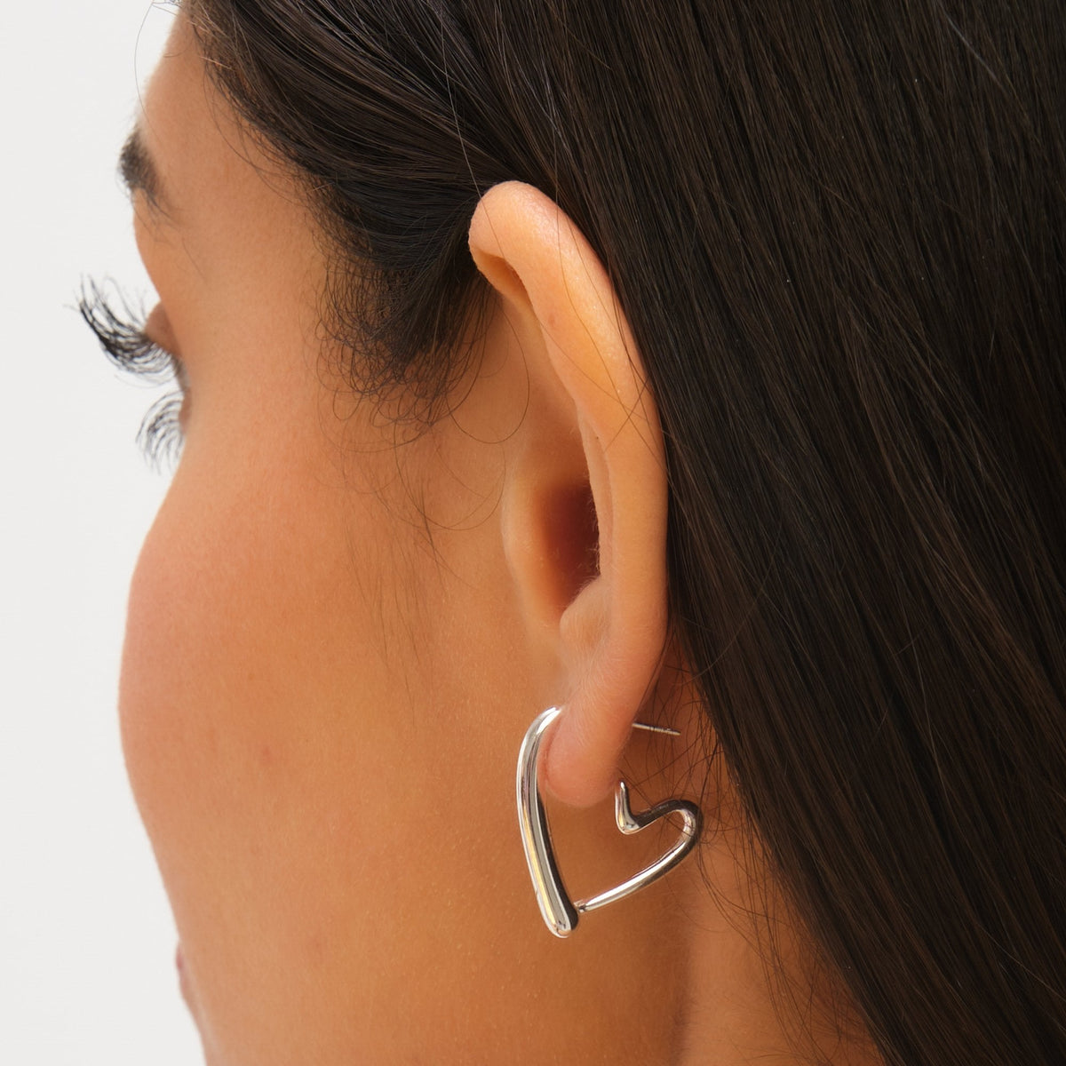 Jon Richard Waterproof Silver Plated Heart Hoop Earrings