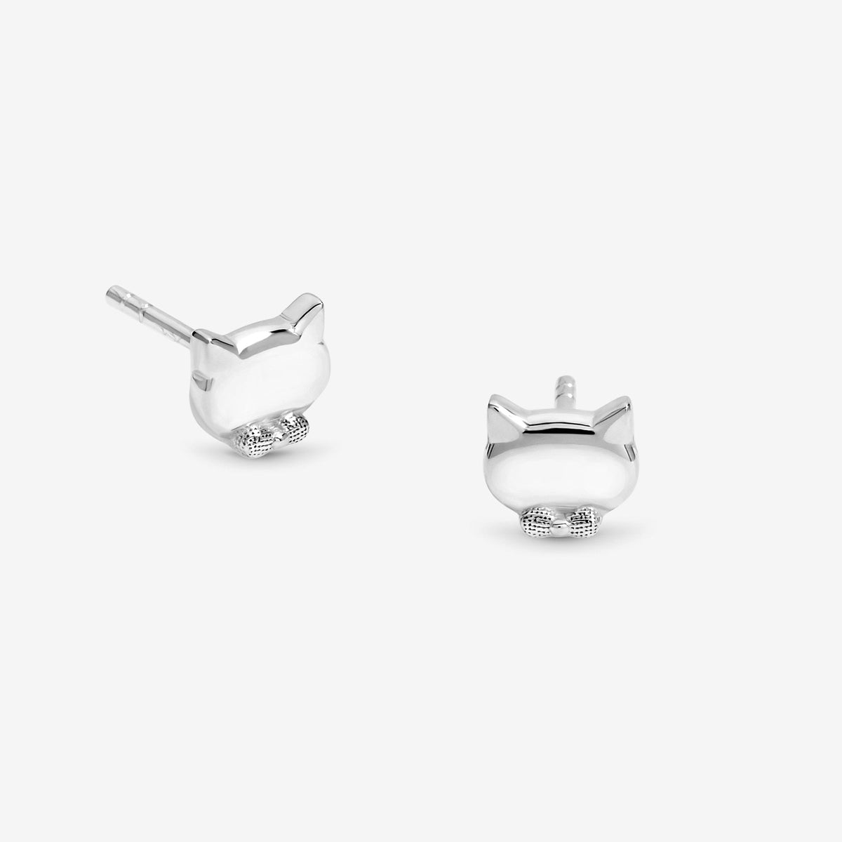 Simply Silver Sterling Silver 925 Polished Cat Stud Earrings