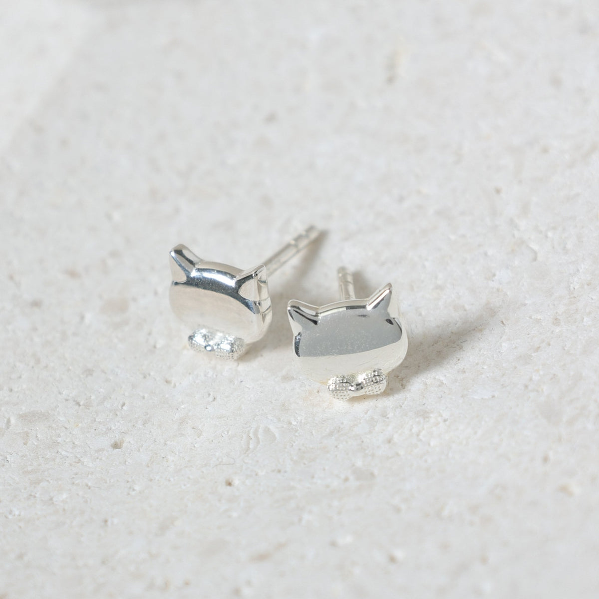 Simply Silver Sterling Silver 925 Polished Cat Stud Earrings