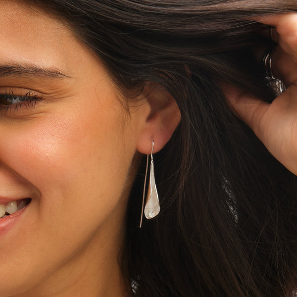 Simply Silver Sterling Silver 925 Polished Curved Fishook Drop Earrings
