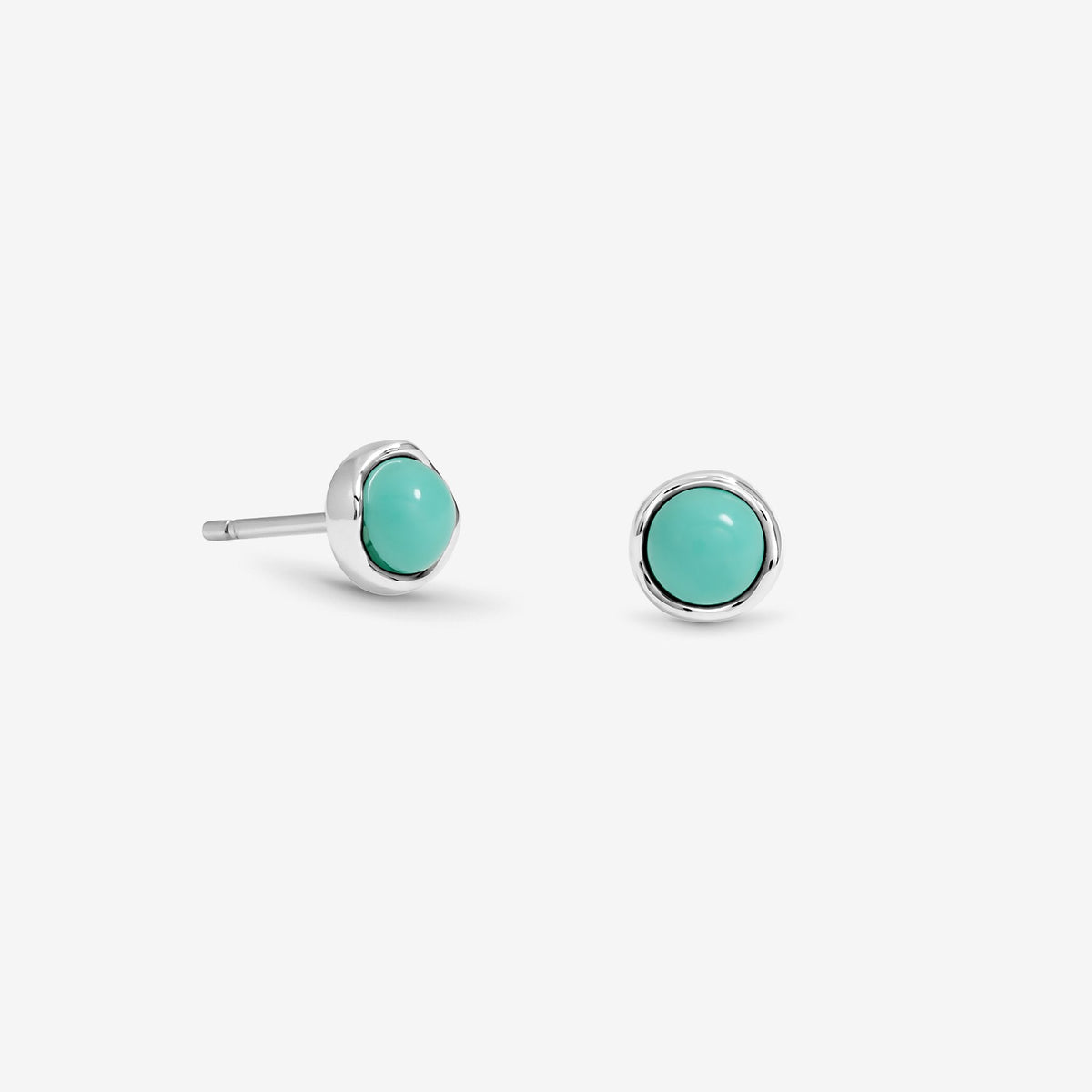 Simply Silver Sterling Silver 925 Polished Turquoise Stud Earrings