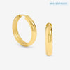 Jon Richard Waterproof Gold Plated Medium Flat Surface Hoop Earrings