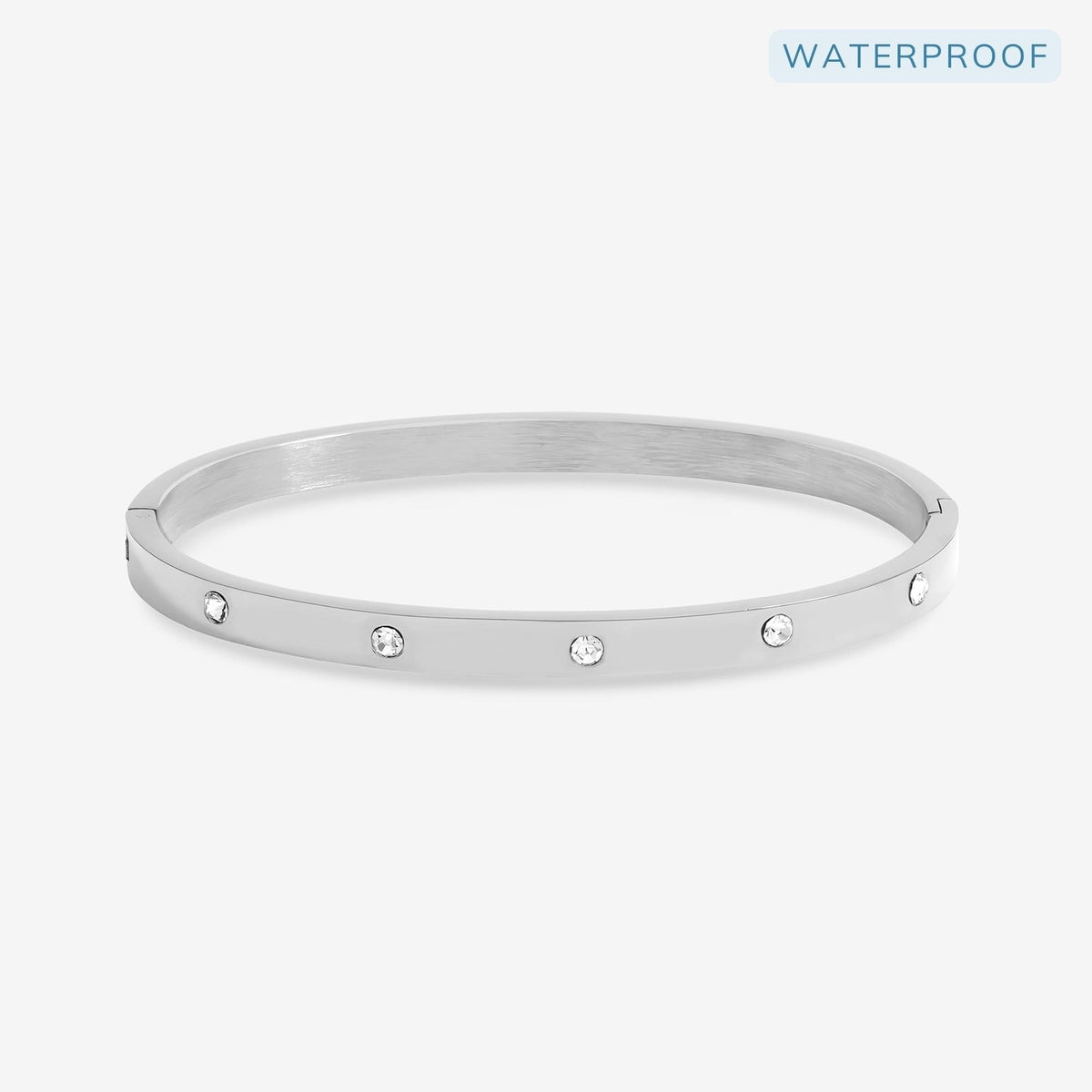 Jon Richard Waterproof Platinum Plated Crystal Polished Bangle
