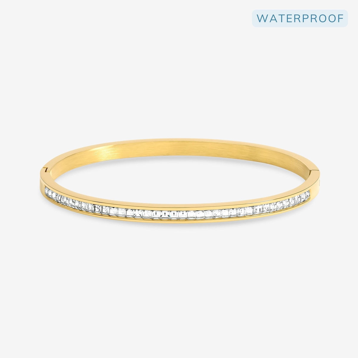 Jon Richard Waterproof Gold Plated Crystal Row Bangle