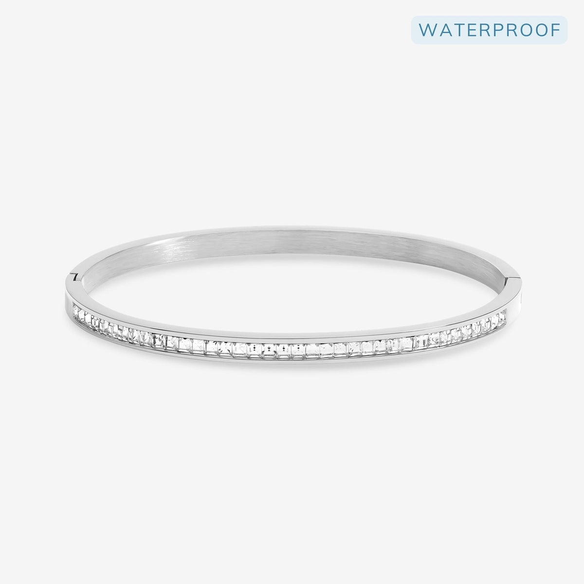 Jon Richard Waterproof Platinum Plated Crystal Row Bangle