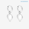 Jon Richard Waterproof Silver Plated Heart Charm Hoop Earrings
