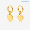 Jon Richard Waterproof Gold Plated Heart Charm Hoop Earrings