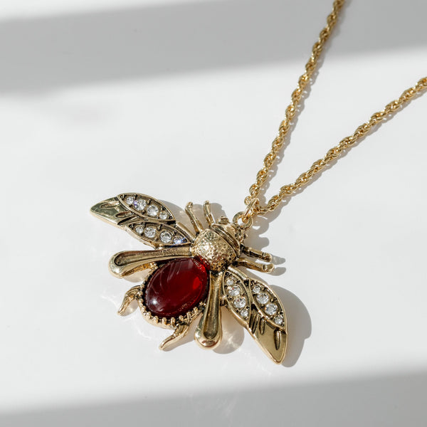 Mood Gold Twisted Rope Insect Long Pendant
