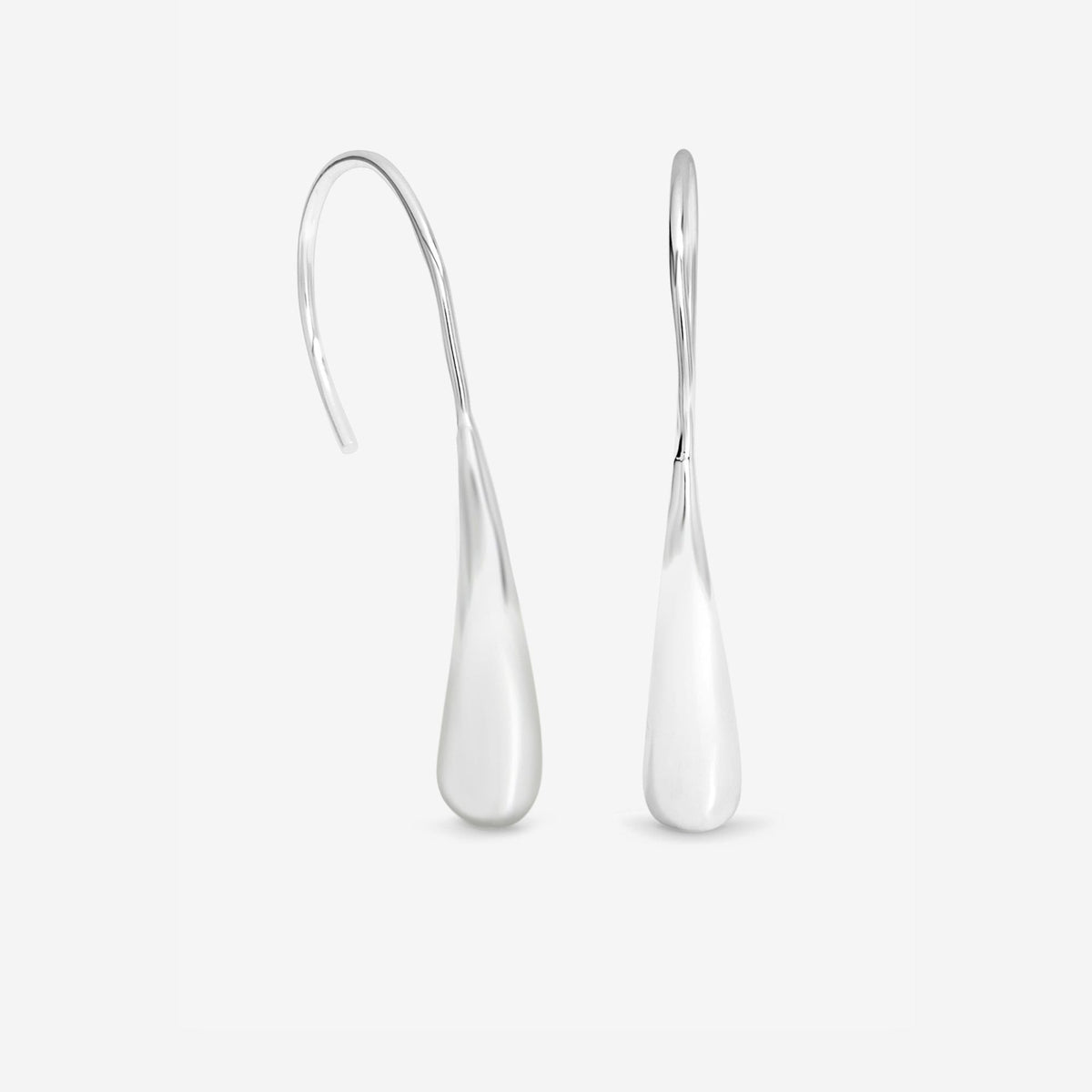 Simply Silver Sterling Silver 925 Polished Fluid Fishook Drop Earrings