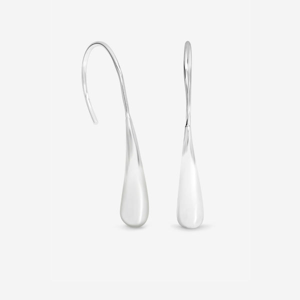 Simply Silver Sterling Silver 925 Polished Fluid Fishook Drop Earrings