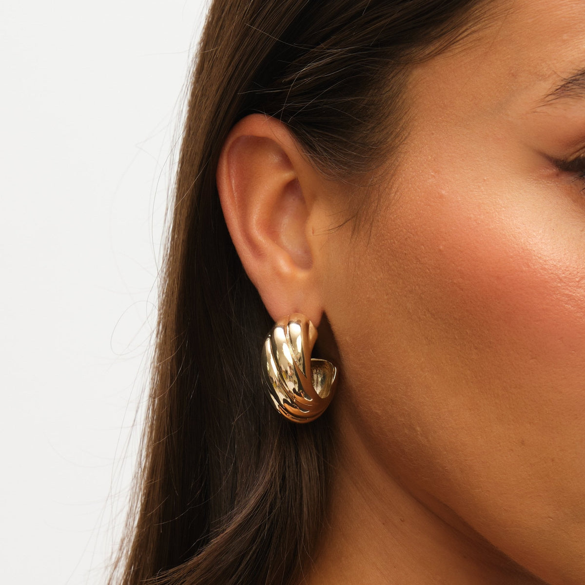 Mood Gold Polished Intertwined Hoop Earrings