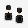 Mood Jet Crystal Rectangle Drop Earrings
