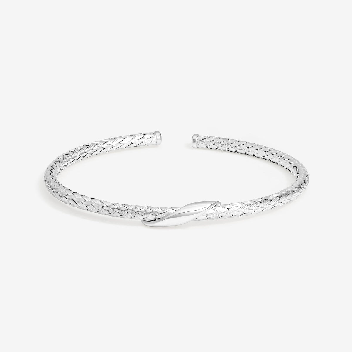 Simply Silver Sterling Silver 925 Textured Polished Cuff
