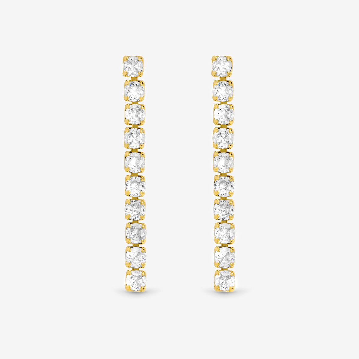 Jon Richard Gold Plated and Cubic Zirconia Round Tennis Earrings