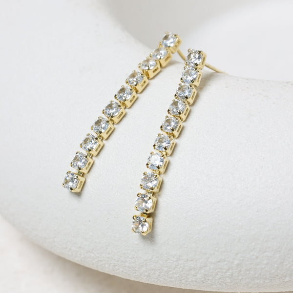 Jon Richard Gold Plated and Cubic Zirconia Round Tennis Earrings
