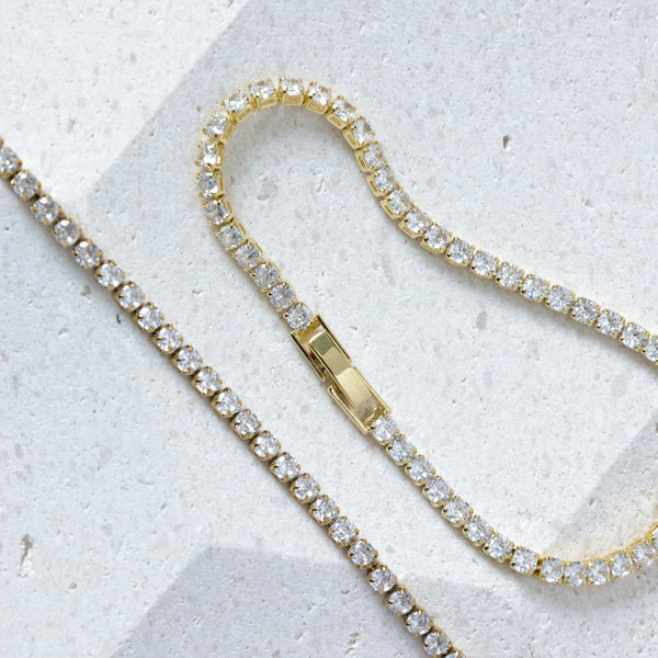 Jon Richard Gold Plated and Cubic Zirconia Round Tennis Bracelet