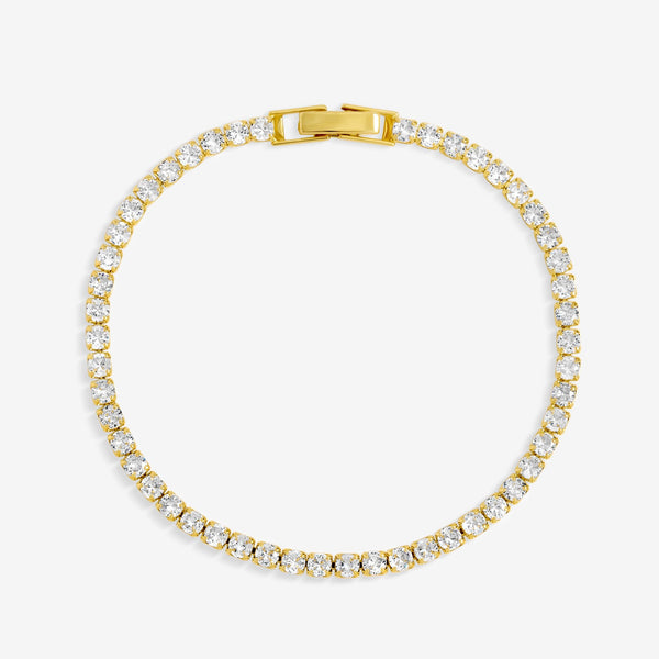 Jon Richard Gold Plated and Cubic Zirconia Round Tennis Bracelet
