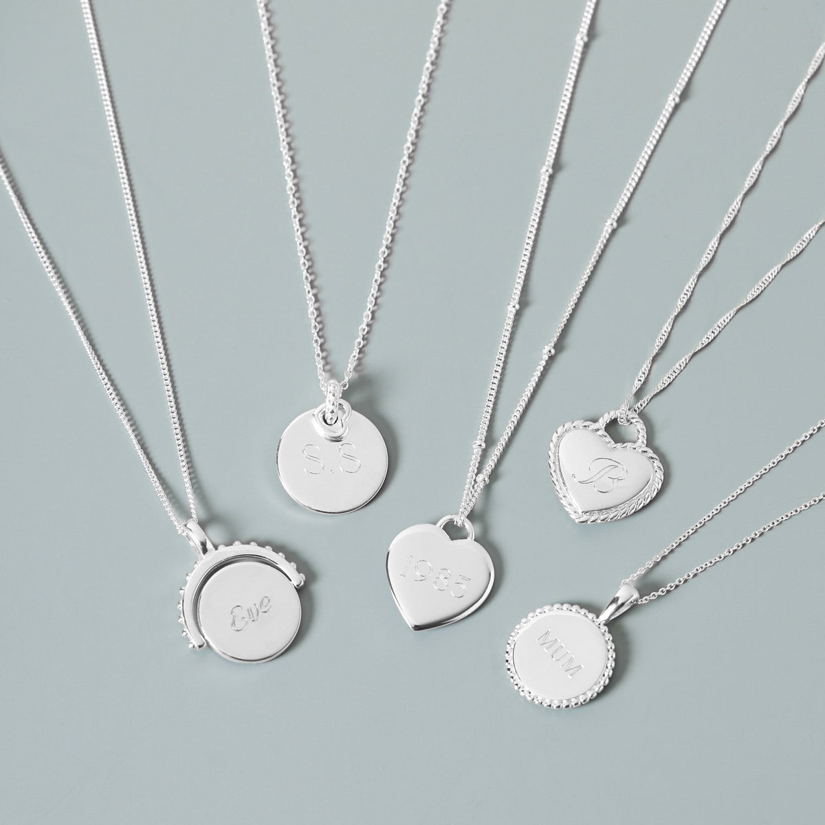 Simply Silver Sterling Silver 925 Personalised Heart Charm Pendant