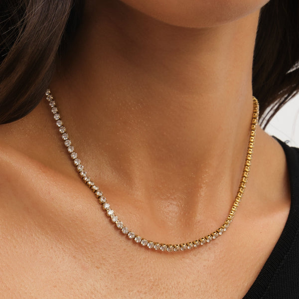 Jon Richard Waterproof Gold Plated Tennis Necklace