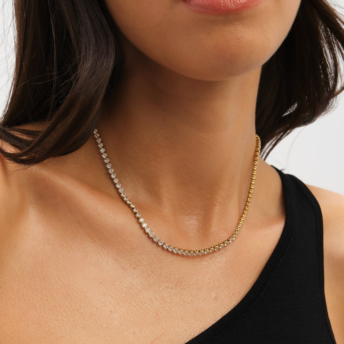 Jon Richard Waterproof Gold Plated Tennis Necklace