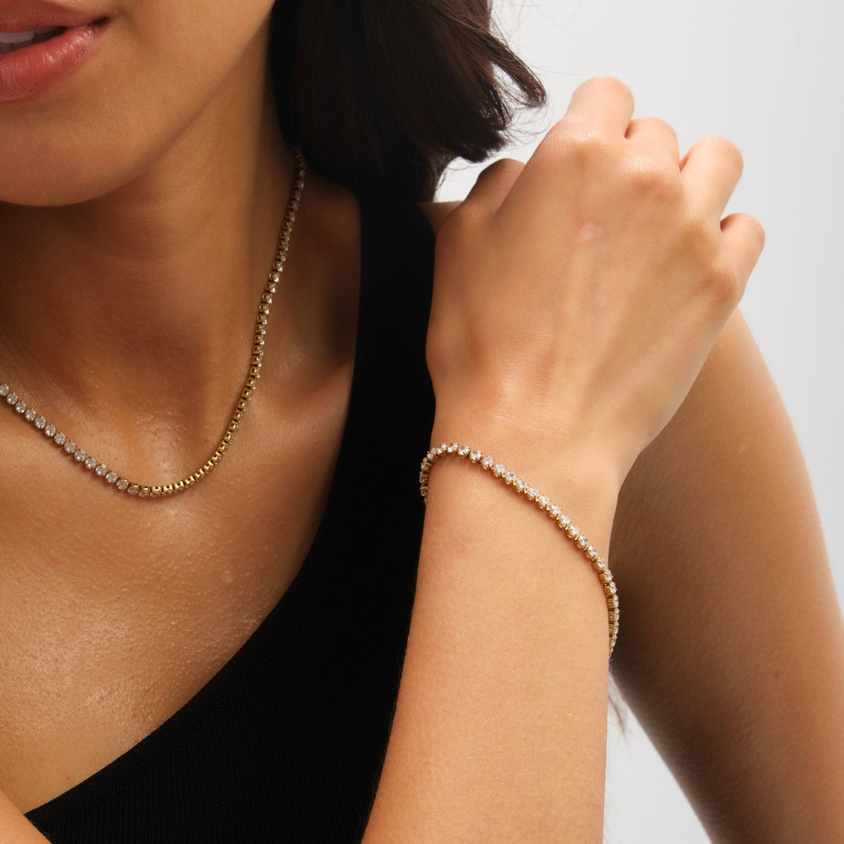 Jon Richard Waterproof Gold Plated Tennis Bracelet