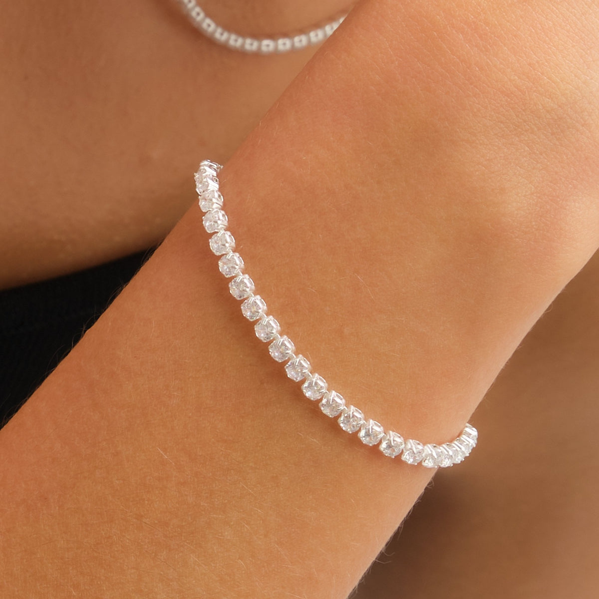 Jon Richard Waterproof Sterling Silver Plated Tennis Bracelet