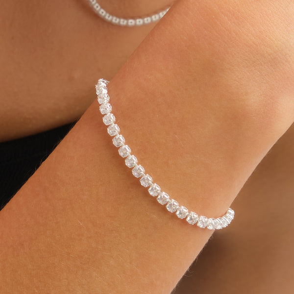 Jon Richard Waterproof Sterling Silver Plated Tennis Bracelet