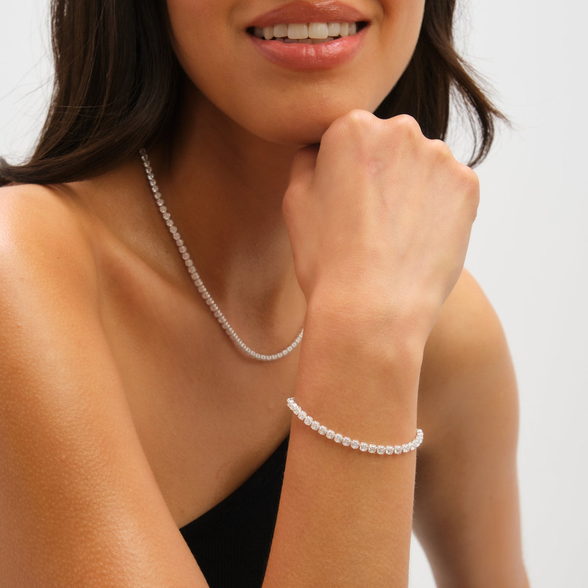 Jon Richard Waterproof Sterling Silver Plated Tennis Bracelet