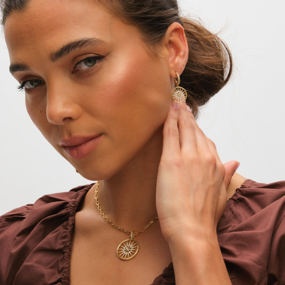 Inicio 14ct Gold Plated Celestial Charm Chain Necklace - Gift Pouch