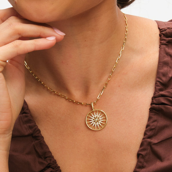 Inicio 14ct Gold Plated Celestial Charm Chain Necklace - Gift Pouch