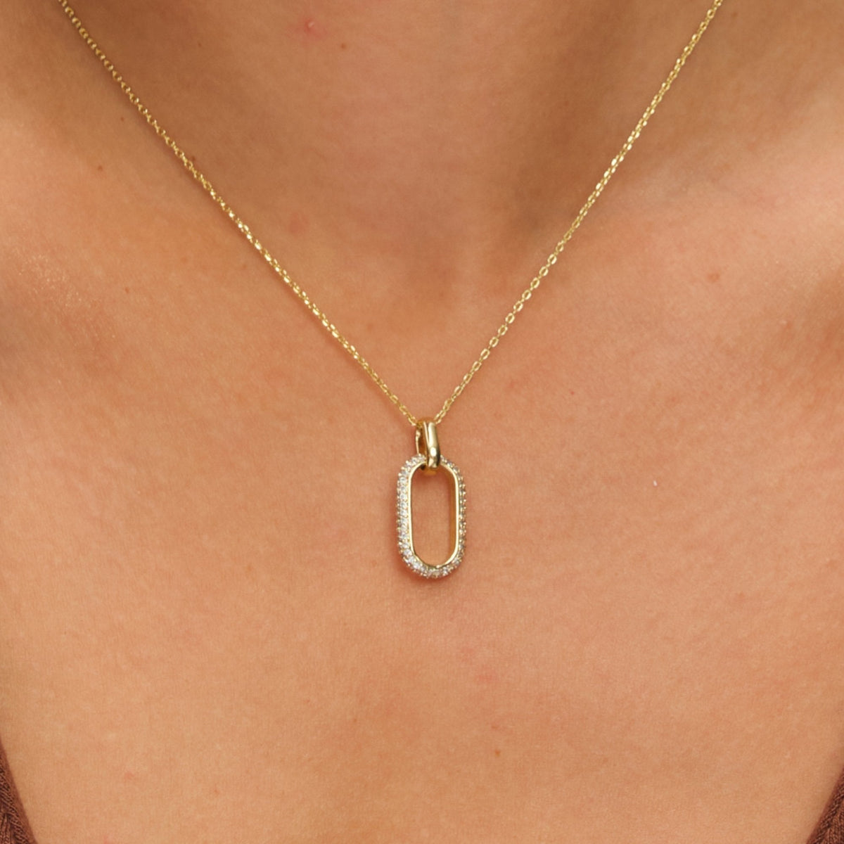 Inicio 14K Gold Plated and Pave Open Link Set - Gift Box