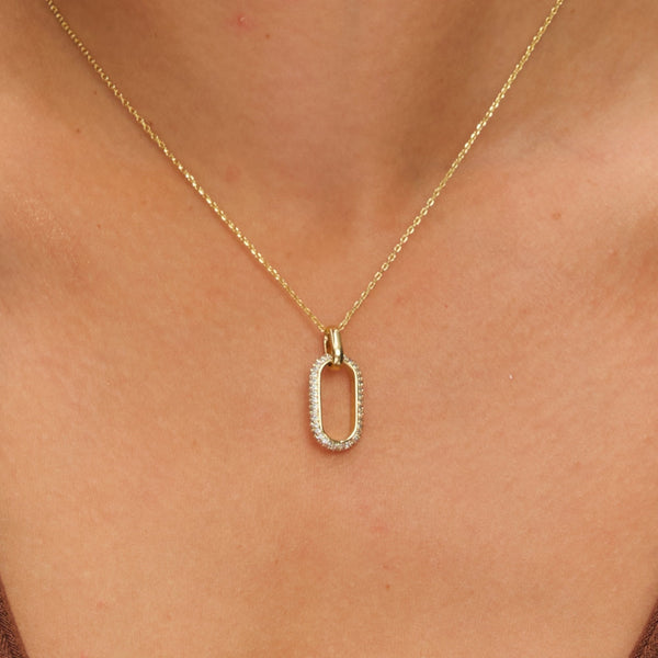 Inicio 14K Gold Plated and Pave Open Link Set - Gift Box