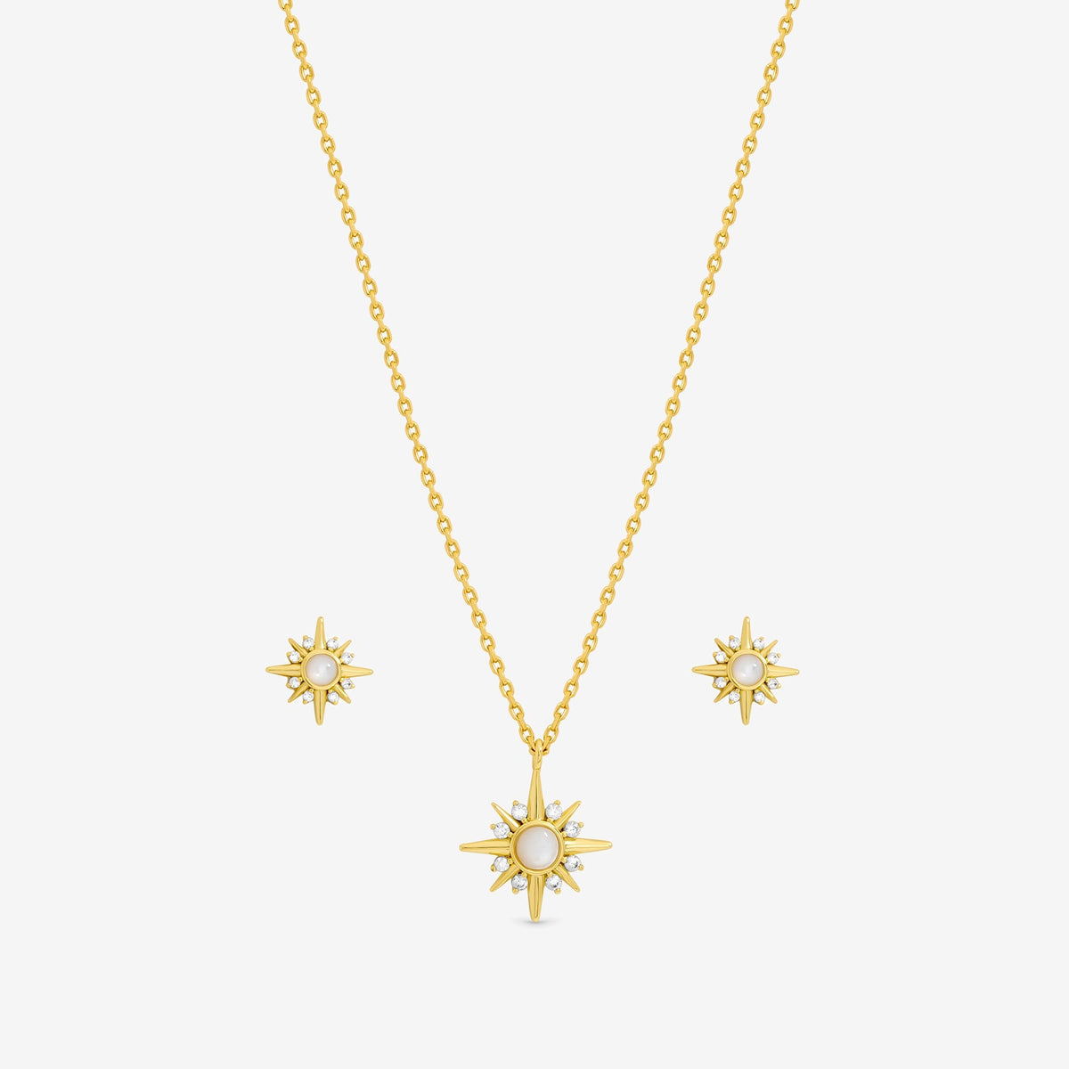 Inicio 14K Gold Plated Cubic Zirconia Star Set - Gift Box