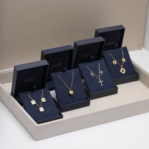 Inicio 14K Gold Plated and Cubic Zirconia Open Knot Set - Gift Box