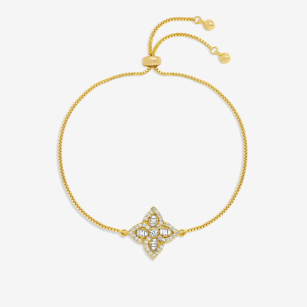 Jon Richard 18ct Gold Plated and Crystal Clover Bracelet