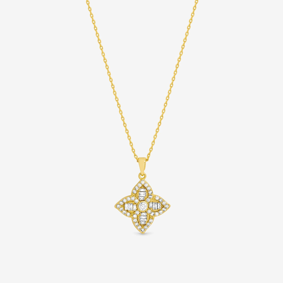 Jon Richard 18ct Gold Plated and Crystal Clover Necklace