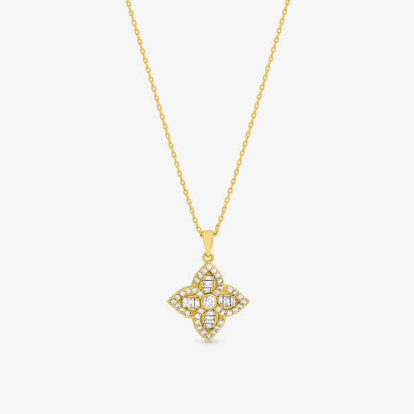 Jon Richard 18ct Gold Plated and Crystal Clover Necklace