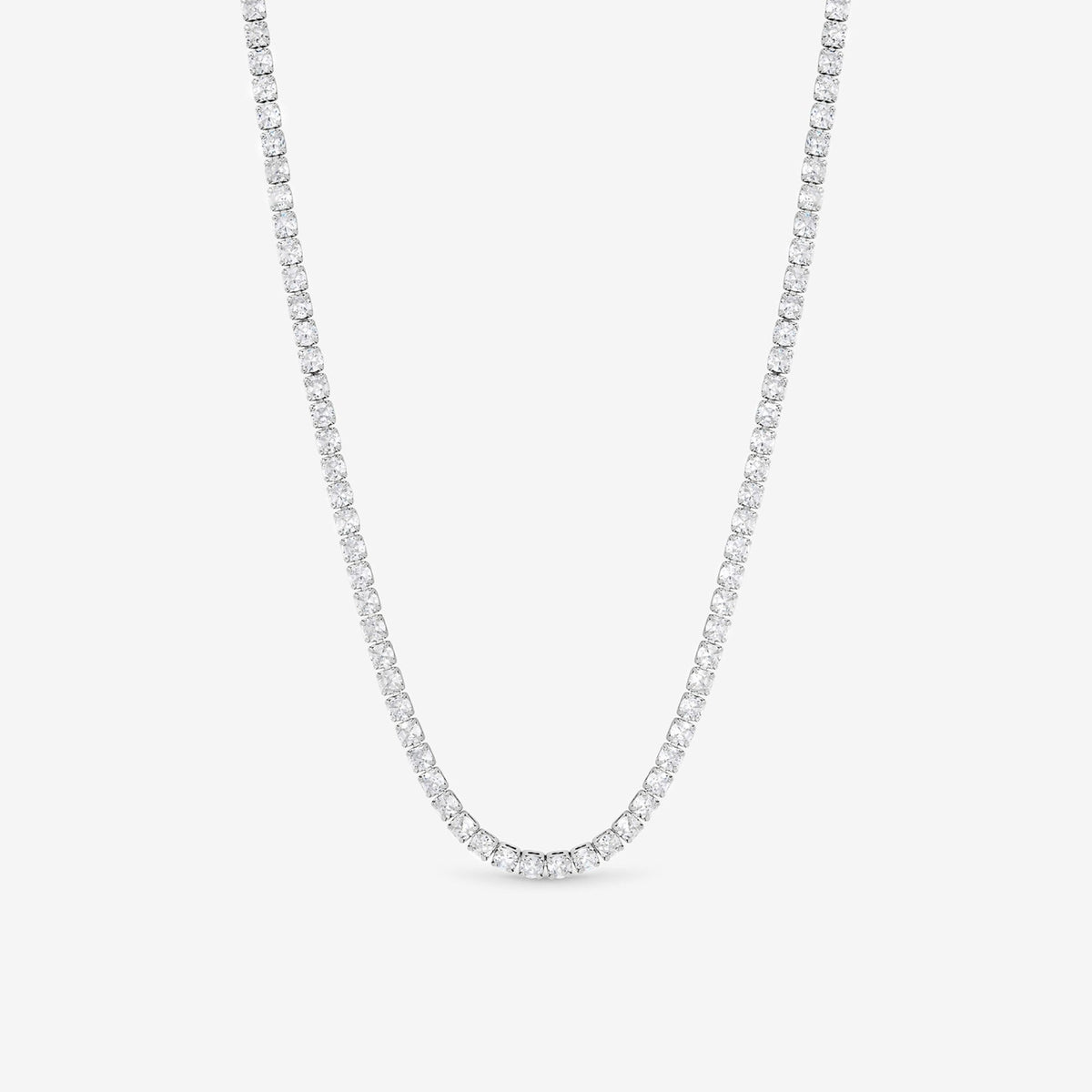 Jon Richard Rhodium Plated and Cubic Zirconia Round Tennis Necklace