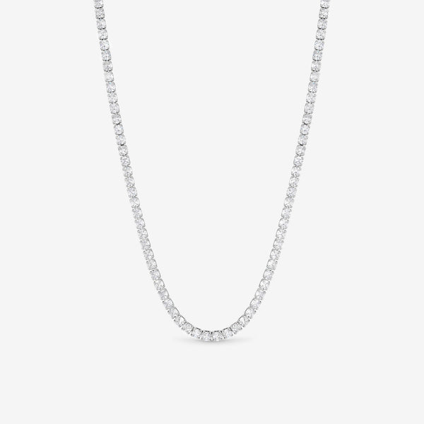 Jon Richard Rhodium Plated and Cubic Zirconia Round Tennis Necklace