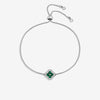 Jon Richard Rhodium Plated and Emerald Clover Toggle Bracelet