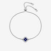 Jon Richard Rhodium Plated and Sapphire Clover Toggle Bracelet