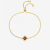 Jon Richard 14K Gold Plated and Ruby Clover Toggle Bracelet
