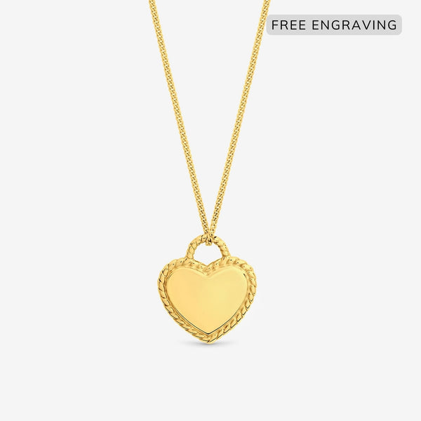 Simply Silver 14ct Gold Plated Sterling Silver Personalised Beaded Heart Pendant