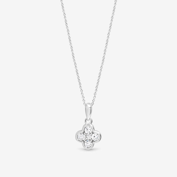 Simply Silver Sterling Silver 925 Cubic Zirconia Clover Pendant