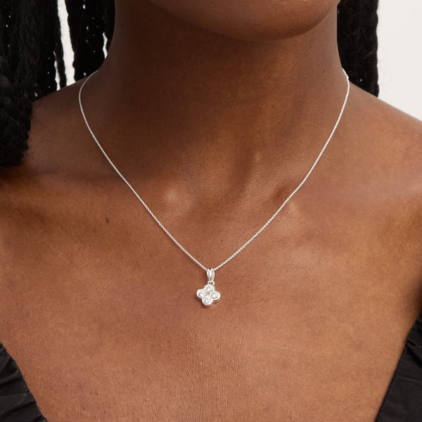 Simply Silver Sterling Silver 925 Cubic Zirconia Clover Pendant