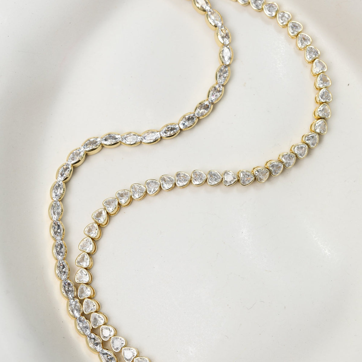 Inicio 14ct Gold Plated and Crystal Tennis Bracelet - Gift Pouch